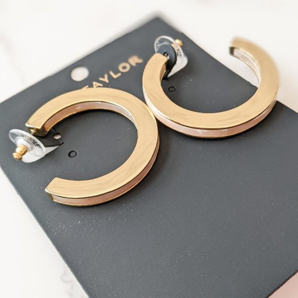 Ann Taylor Tortoiseshell Print Hoop Earrings - Picture 4 of 8